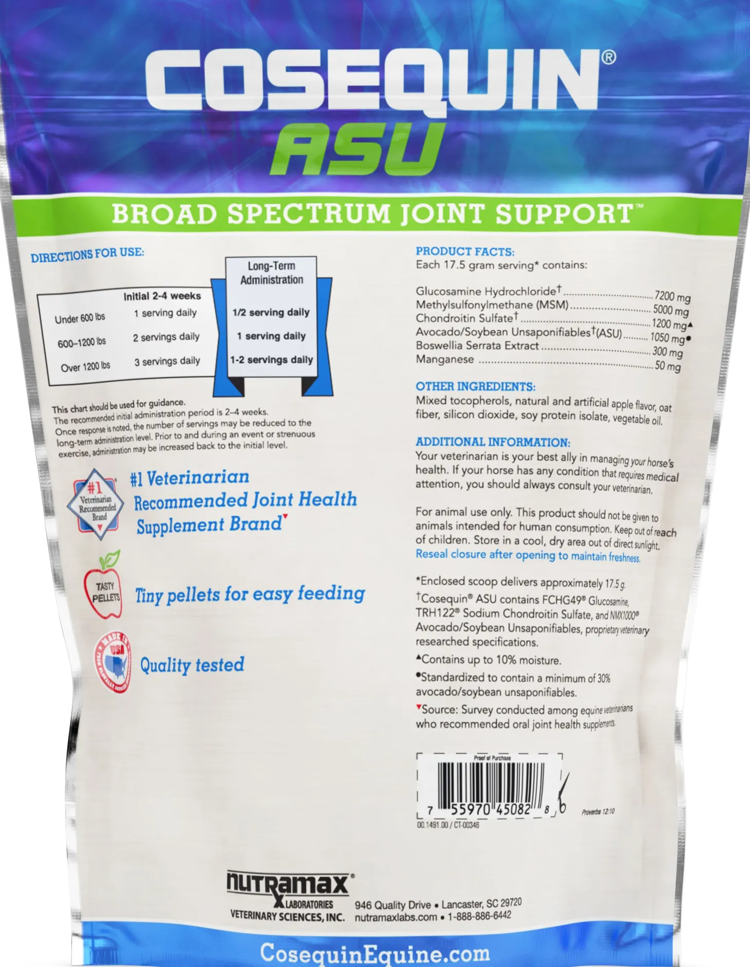 Cosequin® ASU Broad Spectrum Joint Health Supplement, Pellet Form