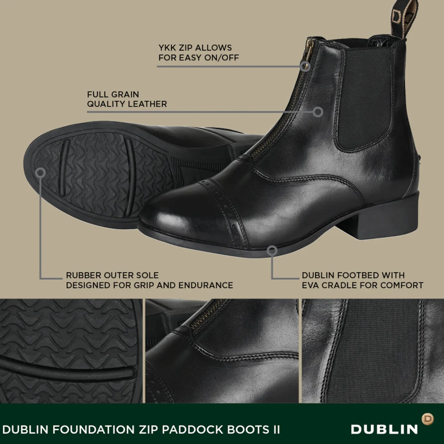 Dublin® Children’s Foundation Zip Paddock Boots II