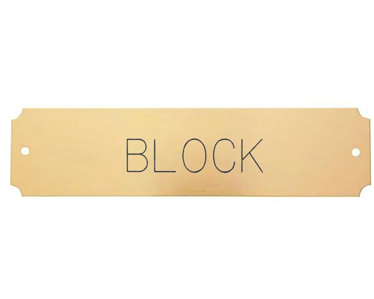 Notched Brass Stall Plate - 1 or 2 lines