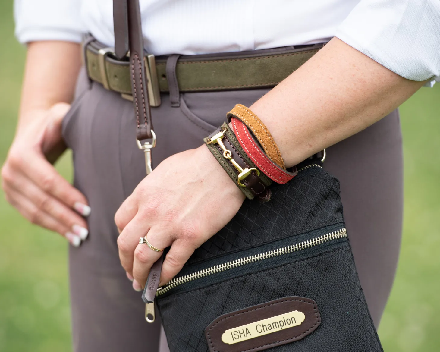 Perri’s® Champion Collection Wristlet with Leather Accents and Nameplate