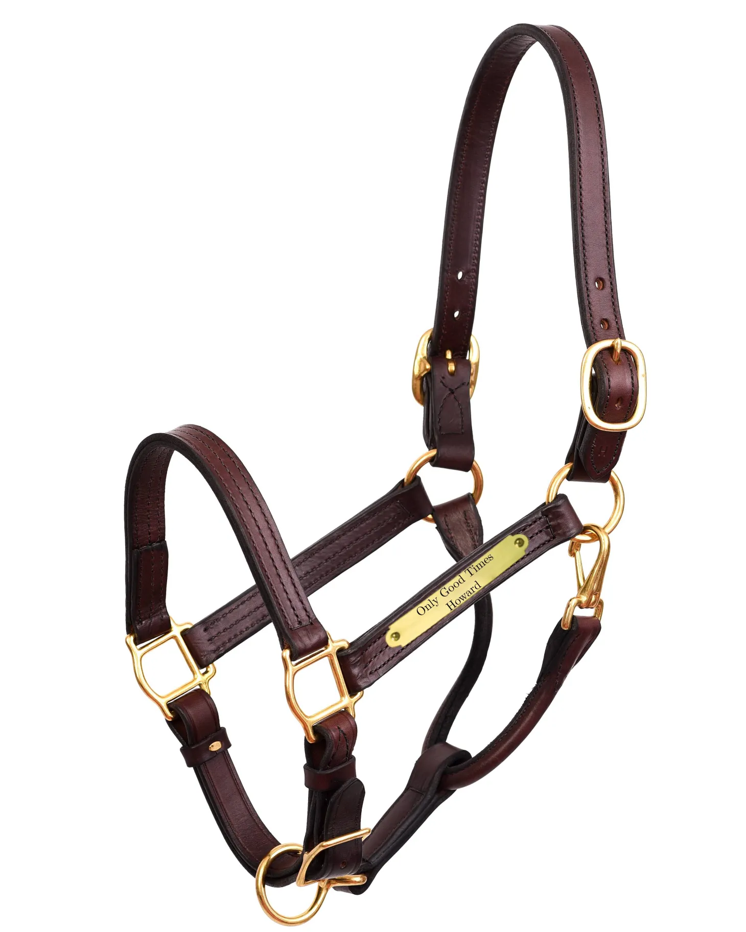 Perri’s® Premium 1" Leather Show Halter with Nameplate
