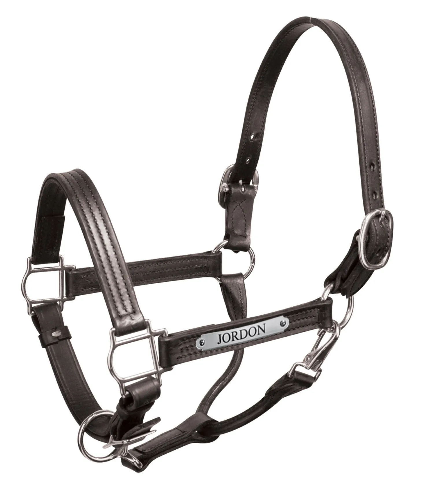 Perri’s® Premium 1" Leather Show Halter with Nameplate