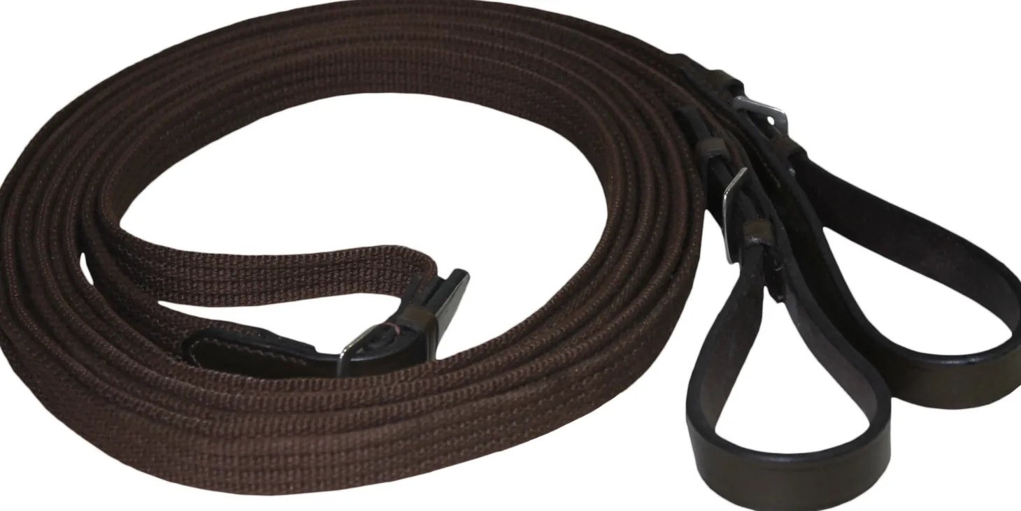 Schockemöhle Rolled Leather Reins with Hand Stops