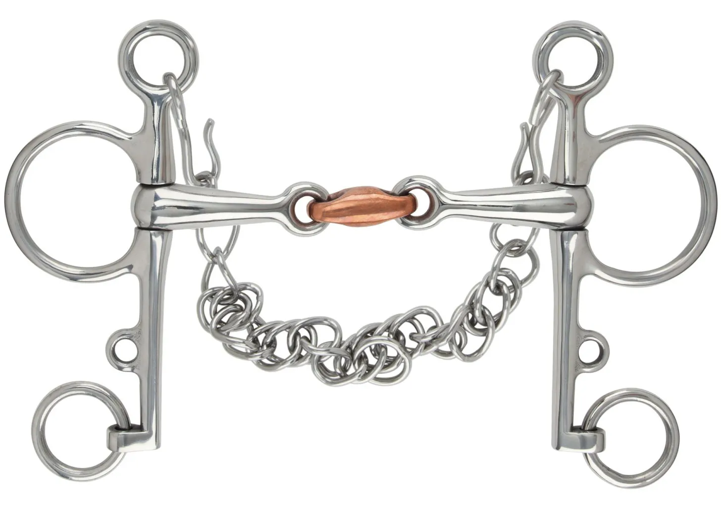 Shires Double-Jointed Pelham Bit with Copper Lozenge