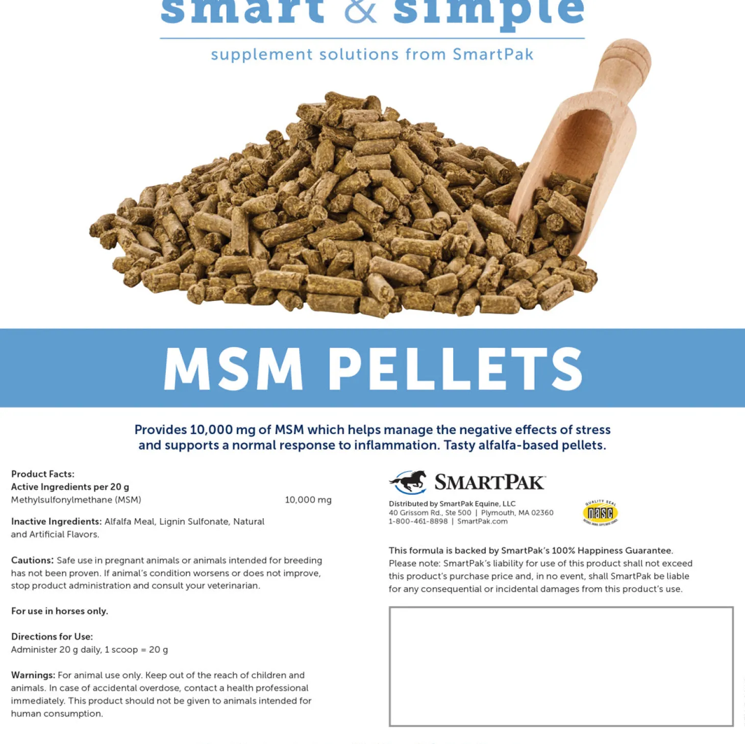 SmartEquine™ Smart & Simple® MSM Pellets - 5 lbs.