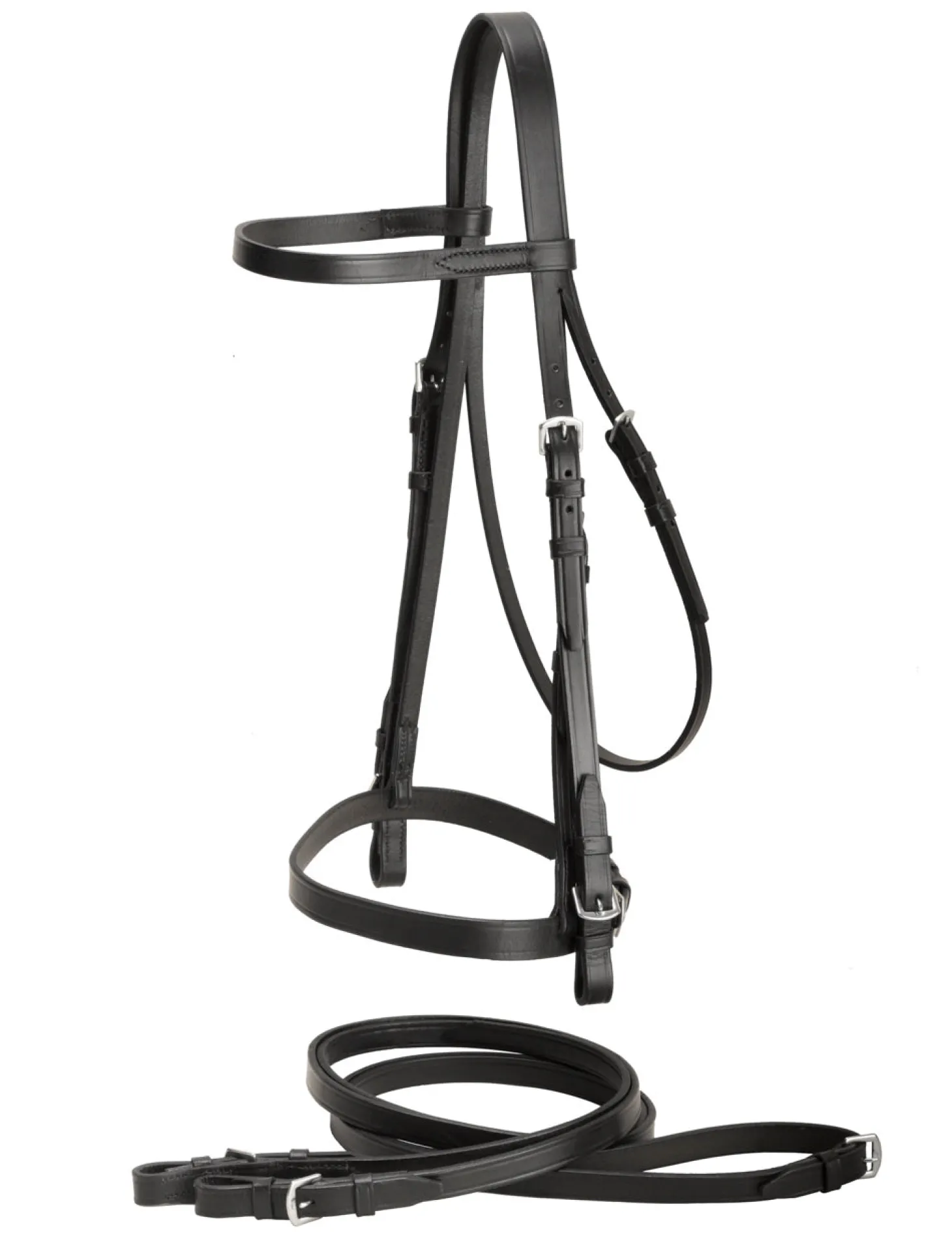 Tory Leather Company 1/2" Flat English Bridle with Flat Reins