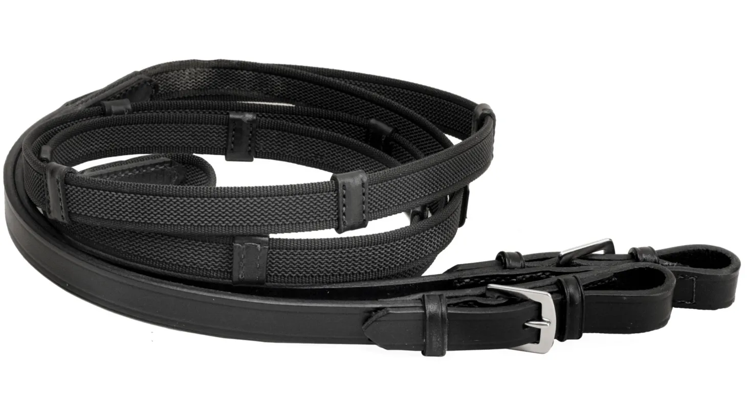 Tory Leather Company 3/4" x 54" Rubber Web Reins with Buckle Bit Ends