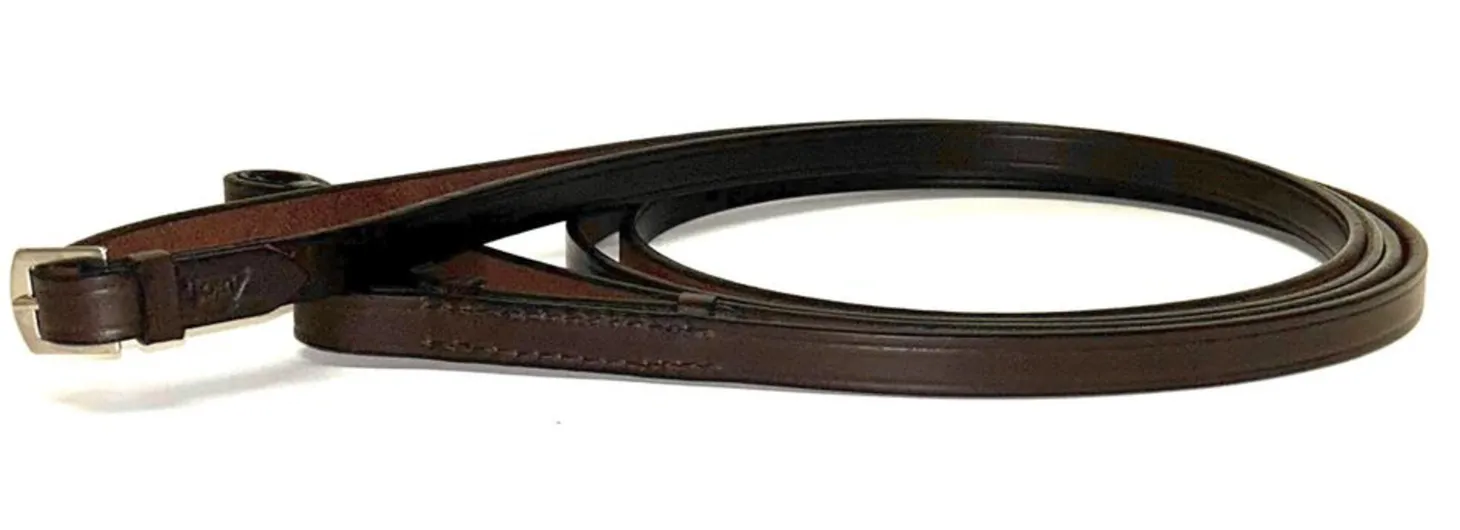 Tory Leather Company 5/8" x 60" Plain Reins with Hook Stud Bit Ends
