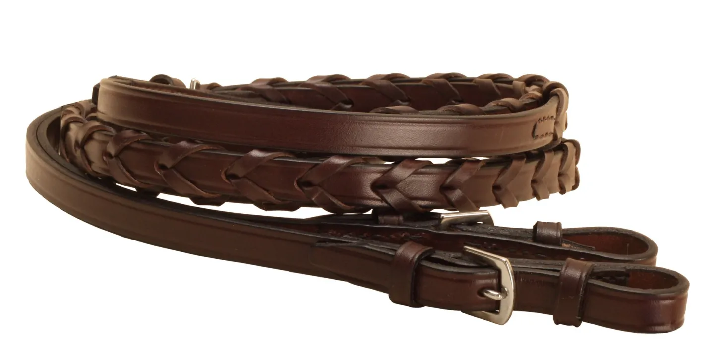 Tory Leather Company 5/8" x 54" Laced Reins with Buckle Bit Ends