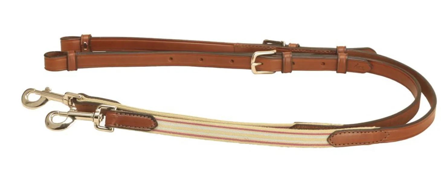 Tory Leather Company Bridle Leather 3/4" Side Reins with Elastic
